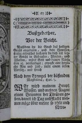 Bußgebether. Vor der Beicht.