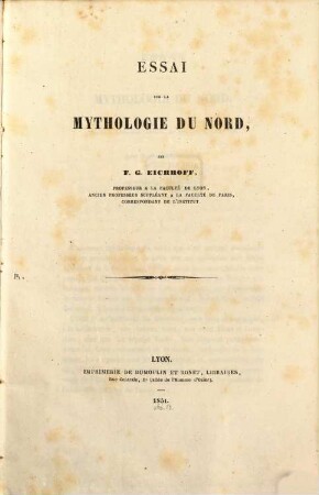 Essai sur la Mythologie du Nord