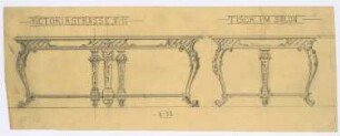 Möbelentwürfe: Tisch 1:10 (für Victoriastraße 11, Berlin)