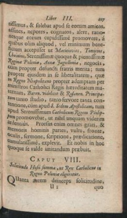 Caput VIII. Solicitudo Hosii summa, ut Rex Catholicus in Regno Poloniae eligeretur.