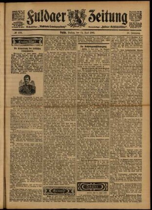 Erste Ausgabe vom Freitag, den 12. Juni 1903.