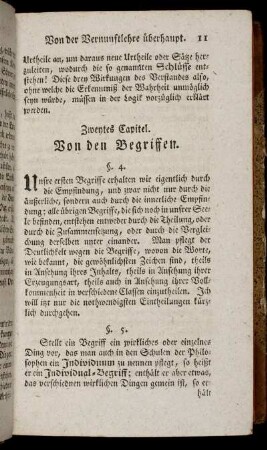 Zweytes Capitel. Von den Begriffen.