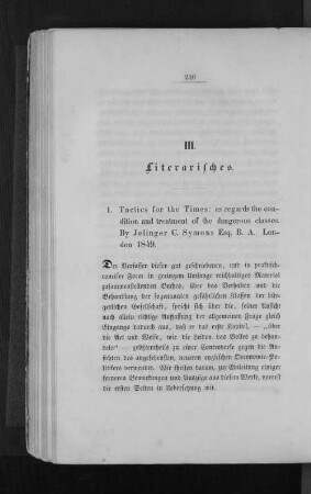 III. Literarisches.