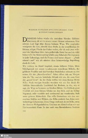 Wiener Notizen aus Den Kriegs- Und Revolutionsjahren
