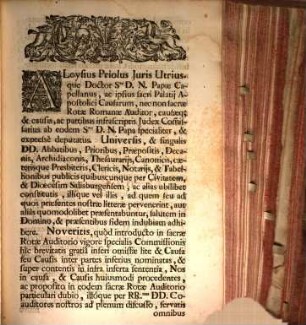 Sententia Lata in S. Rota Romana : 14. Decembris Anno 1693 ; Super Jure Metropolitico Salisburgensi in Ecclesiam Passaviensem