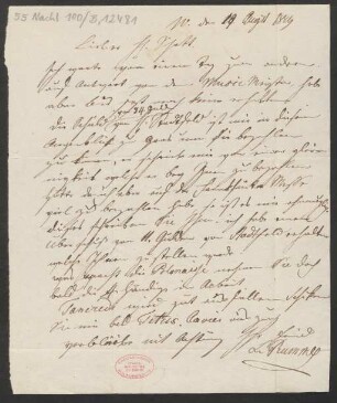 Brief an B. Schott's Söhne : 19.08.1819