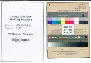 Entnazifizierung Elisabeth Wellhoener , geb. 14.05.1909 (Direktrice)