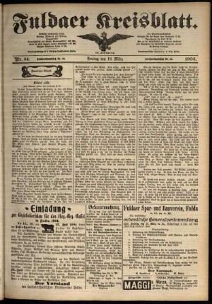 Zweite Ausgabe vom Freitag, den 18. März 1904.