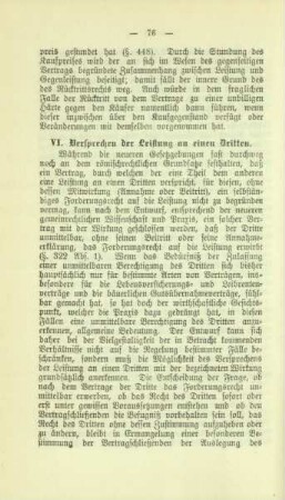 VI. Versprechen der Lesitung an einen Dritten