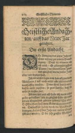 Geistliche Andachten/ auff das Newe Jar gerichtet.