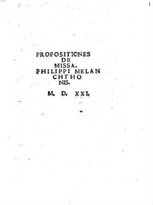 Propositiones de missa