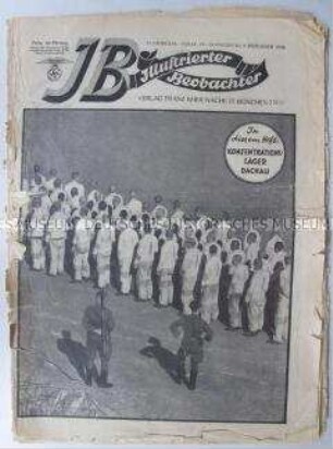 Wochenzeitschrift der NSDAP "Illustrierter Beobachter" mit einem Bildbericht über das KZ Dachau