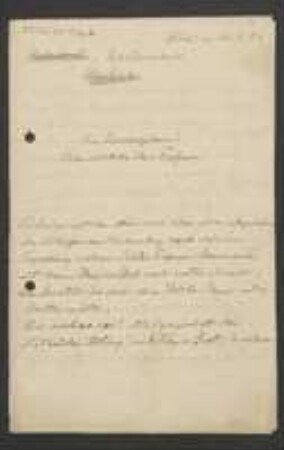 Brief von Maximilian Westermaier an Unbekannt