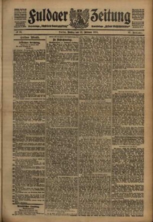 Erste Ausgabe vom Freitag, den 11. Februar 1910.