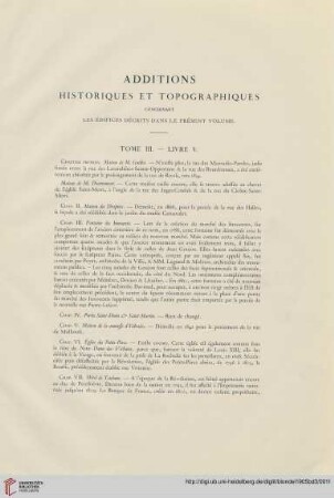Additions historiques et topographiques
