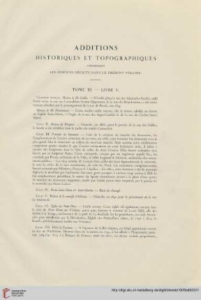 Additions historiques et topographiques