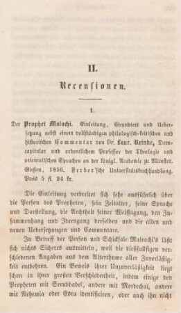 645-652 [Rezension] Reinke, Laurenz, Der Prophet Malachi