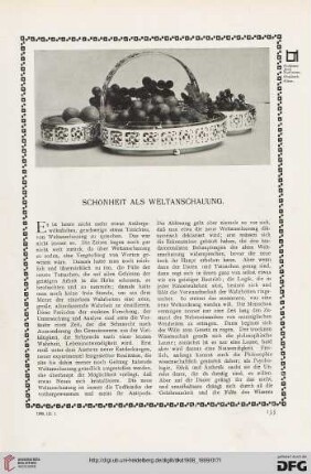 Schönheit als Weltanschauung