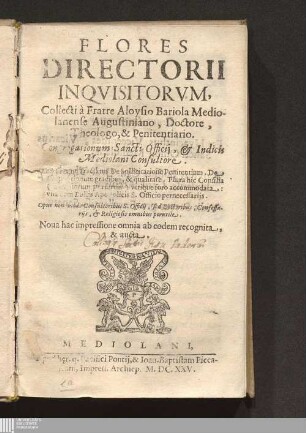 Flores Directorii Inqvisitorvm