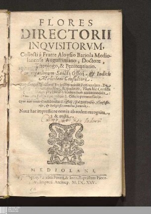 Flores Directorii Inqvisitorvm