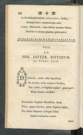 VIIII. Ad Ioh. Gotfr. Rothivm, ...