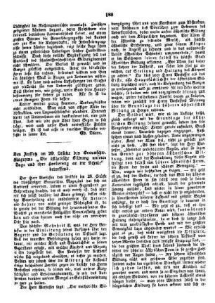 Den Auffsatz im 20. Stücke des Braunschw. Magazins "Die ästhetische Bildung unserer Tage und ihre Forderung an die Schule" betreffend
