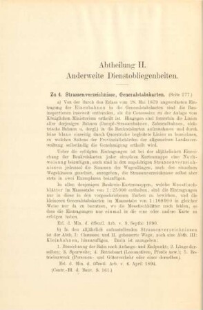 Abtheilung II. Anderweite Dienstobliegenheiten