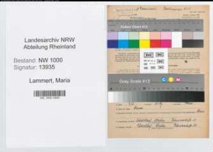 Entnazifizierung Maria Lammert, geb. 14.04.1902 (Postassistentin)