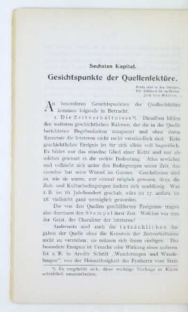 Sechstes Kapitel. Gesichtspunkte der Quellenlektüre