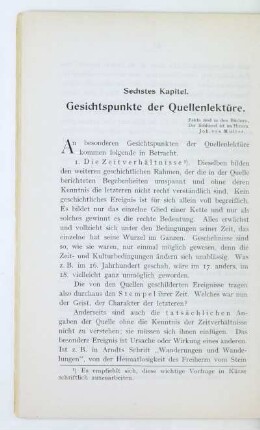 Sechstes Kapitel. Gesichtspunkte der Quellenlektüre