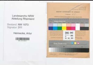 Entnazifizierung Artur Hennecke , geb. 18.01.1907 (Elektroingenieur)