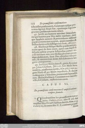 Caput VI. De promissionis confirmatione & amplificatione tempore secundo.