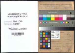 Entnazifizierung Johann Waystock , geb. 08.05.1901 (Handelsvertreter)