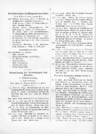 Vermehrung der Sammlungen des Vereins