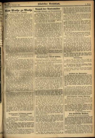 Zweite Ausgabe vom Dienstag, den 05. September 1933.