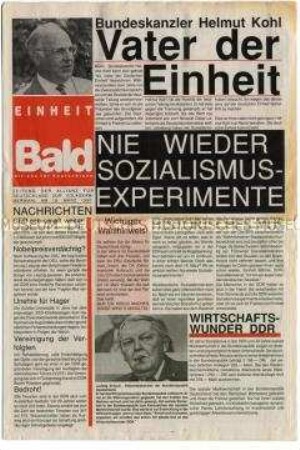 Sonderdruck der "Allianz für Deutschland" zur Volkskammerwahl 1990