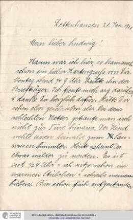 Brief vom 21.01.1921