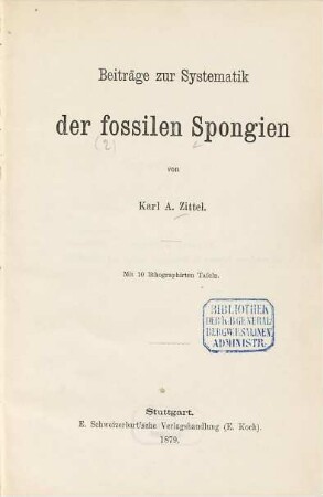 Beiträge zur Systematik der fossilen Spongien
