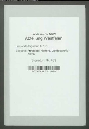 Reversale der eingesetzten Pfarrer