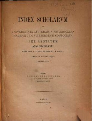 Glossae in Juvenalem ex codice Parisino 7730 edidit Henricus Keil : (Lections catalog für 1876 Sommer.)