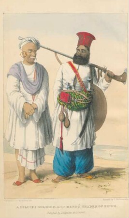 A Biluchi soldier and Hindú trader of Sindh