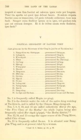 V. Political geography of Eastern Tibet