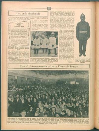 Funeral cívico en memoria del señor Vicente de Tomaso