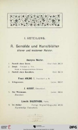 I. Abteilung (Nr. 1-295)