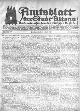 Nummer 27 : Sonnabend, den 4. Juli 1925