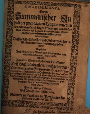 Sanctus Maximilianus : [Periocha, Ensisheim]