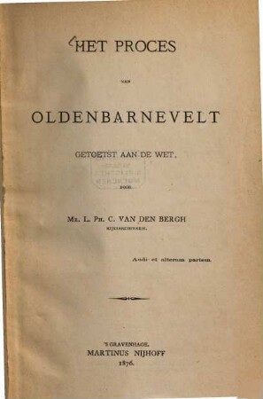 Het proces van Oldenbarnevelt getoctst aan de wet