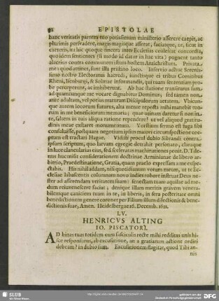 LV. Henricus Alting. Jo. Piscatori
