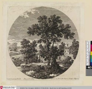 [Landschaft mit Wanderern und Hirten]
