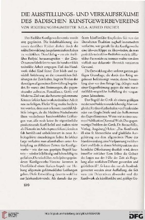 Die Ausstellungs- und Verkaufsräume des Badischen Kunstgewerbevereins